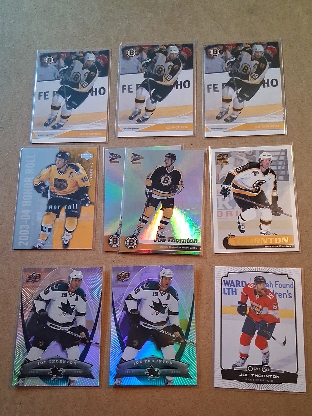 Joe Thornton Hockey Card Collection - Multiple Cards
